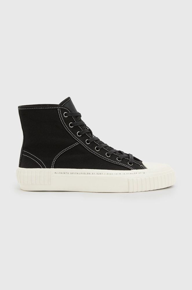 Кеди AllSaints Douglas Script High Top чоловічі колір чорний