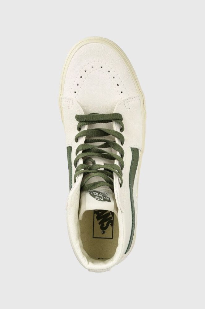 Шкіряні кеди Vans Sk8-hi чоловічі колір бежевий VN0A4BVTR2S1-VINT.WHITE фото 4