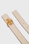 Шкіряний ремінь Tory Burch жіночий колір бежевий
