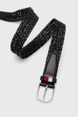 Шкіряний ремінь Tommy Hilfiger Business Braided 3.5 чоловічий колір чорний