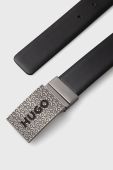 Шкіряний ремінь зі змінними клямрами HUGO чоловічий колір чорний