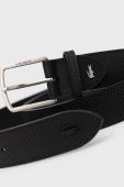 Шкіряний ремінь Lacoste чоловічий колір чорний