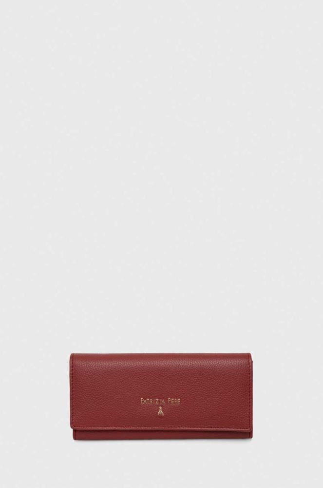 Шкіряний гаманець Patrizia Pepe жіночий колір бордовий (3517378)