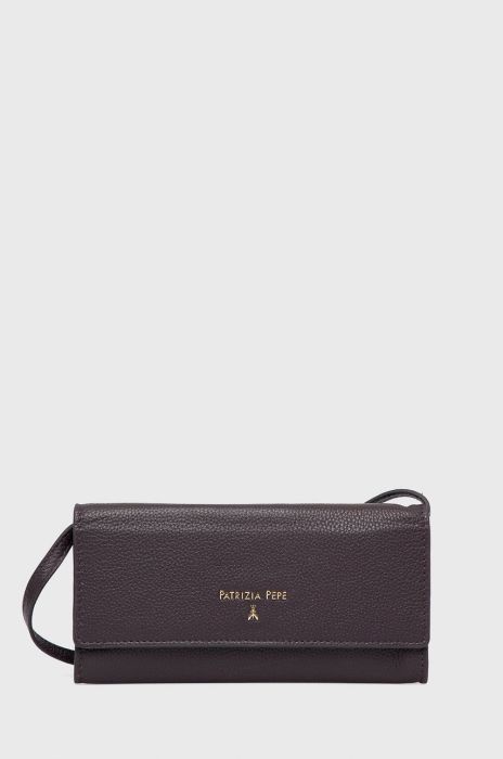 Шкіряна сумка Patrizia Pepe колір фіолетовий