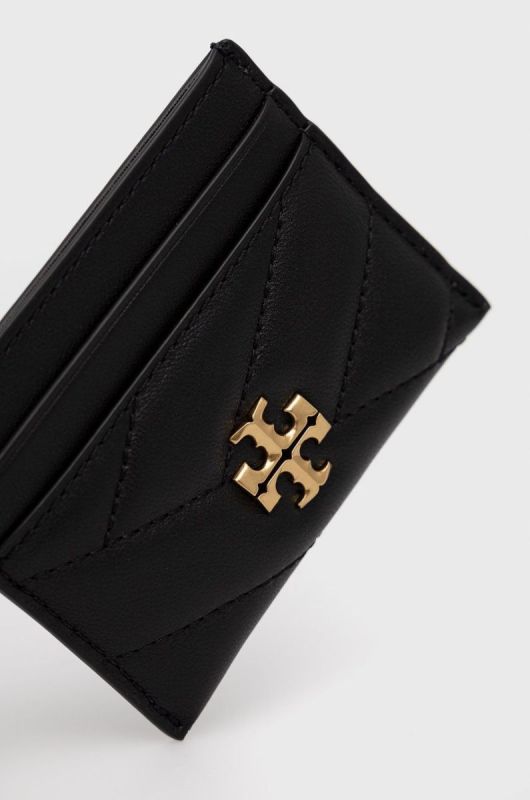 Шкіряний чохол на банківські карти Tory Burch жіночий колір чорний (2496495) фото 2