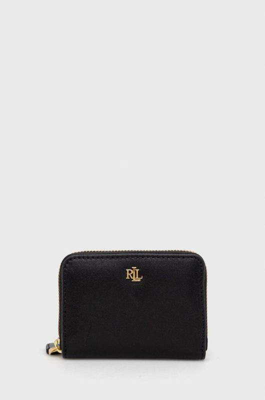 Шкіряний гаманець Lauren Ralph Lauren жіночий колір чорний (2467437)