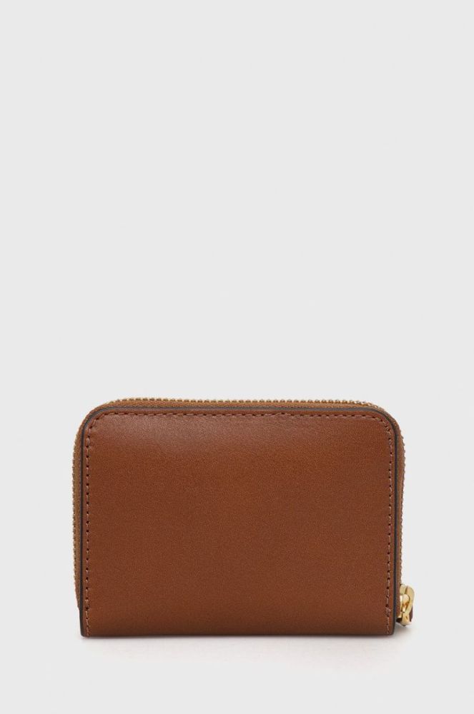 Шкіряний гаманець Lauren Ralph Lauren жіночий колір коричневий фото 2