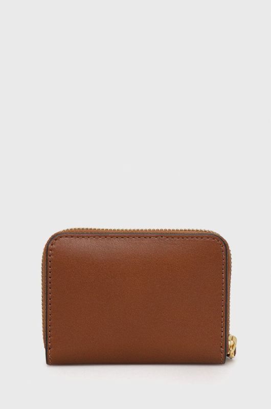 Шкіряний гаманець Lauren Ralph Lauren жіночий колір коричневий фото 2
