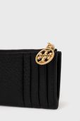 Шкіряний чохол на банківські карти Tory Burch жіночий колір чорний (2698754)