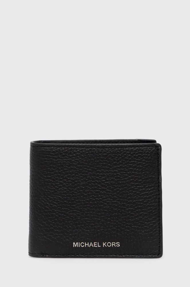 Шкіряний гаманець Michael Kors чоловічий колір чорний (2634955)