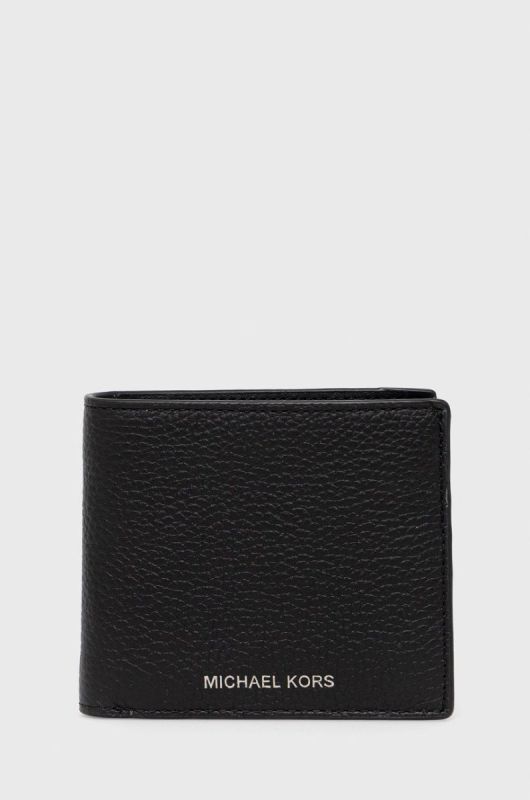 Шкіряний гаманець Michael Kors чоловічий колір чорний (2634955)