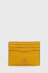 Шкіряний чохол на банківські карти Coach чоловічий колір жовтий