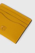 Шкіряний чохол на банківські карти Coach чоловічий колір жовтий