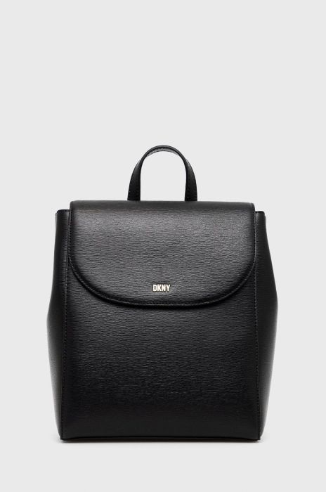 Шкіряний рюкзак Dkny жіночий колір чорний малий однотонний Шкіряний рюкзак Dkny жіночий колір чорний малий однотонний