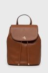Шкіряний рюкзак Lauren Ralph Lauren жіночий колір коричневий малий однотонний Шкіряний рюкзак Lauren Ralph Lauren жіночий колір коричневий малий однотонний