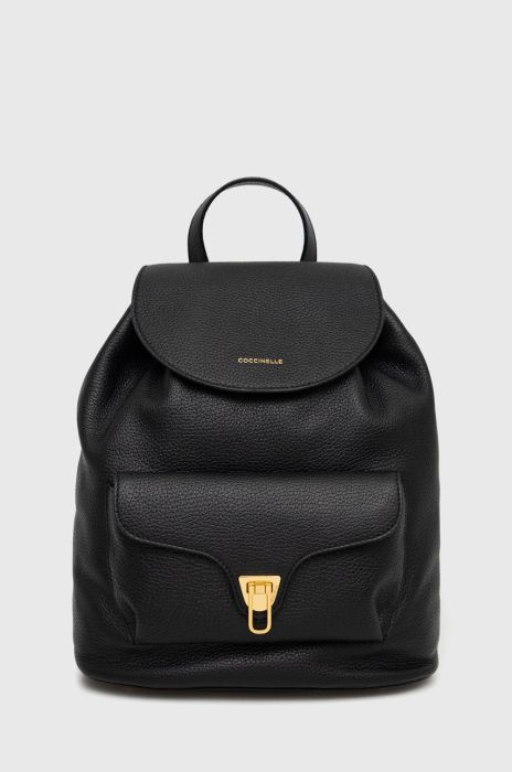 Шкіряний рюкзак Coccinelle жіночий колір чорний малий однотонний (2569460)