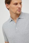 Бавовняне поло Marc O'Polo колір сірий однотонний