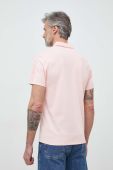 Поло Guess чоловічий колір рожевий з аплікацією