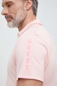 Поло Guess чоловічий колір рожевий з аплікацією