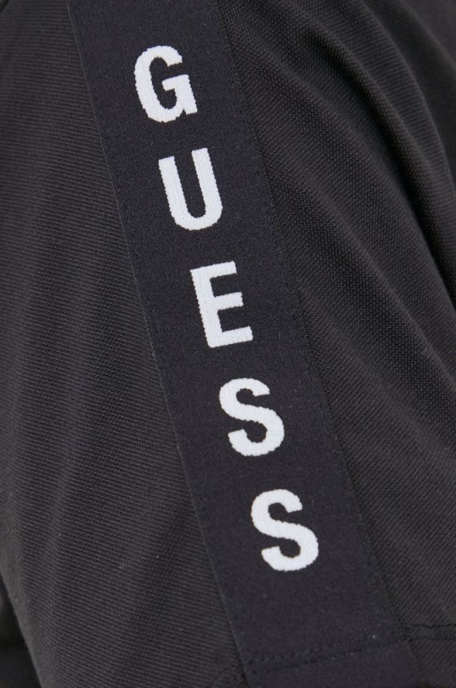 Поло Guess чоловічий колір чорний з аплікацією фото 5