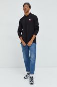 Бавовняний лонгслів Tommy Jeans колір чорний з аплікацією (2632248)