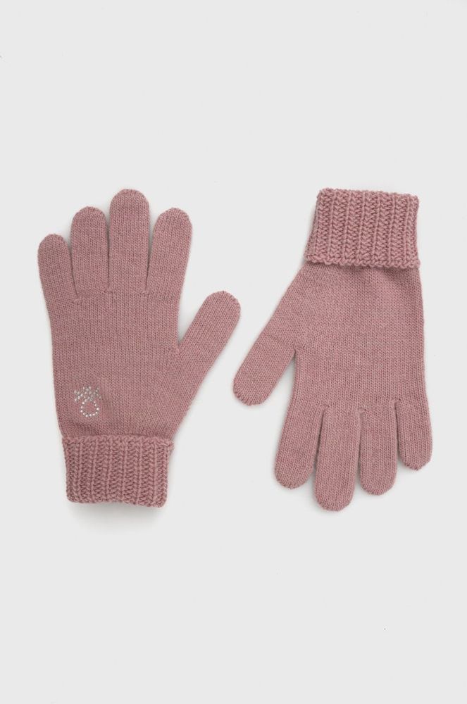 Дитячі рукавички з домішкою вовни United Colors of Benetton колір рожевий (2601127)