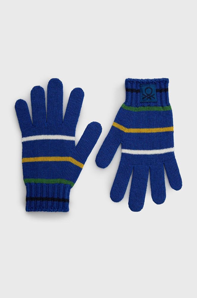 Дитячі рукавички з домішкою вовни United Colors of Benetton колір блакитний