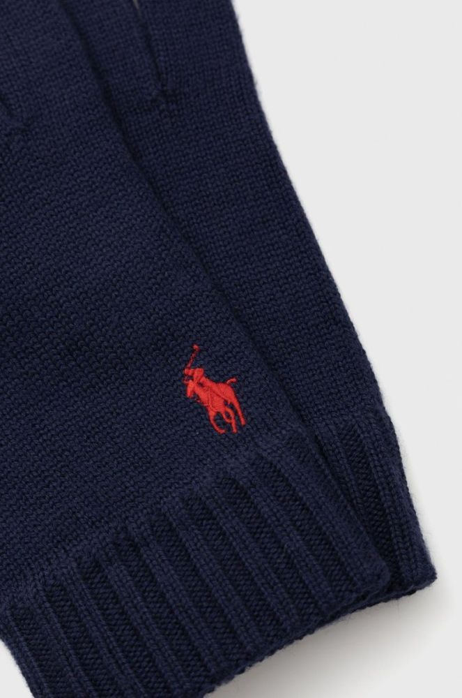 Вовняні рукавички Polo Ralph Lauren чоловічі колір синій (2714405) фото 2