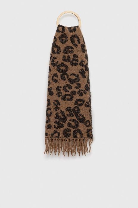 Шарф Pieces жіночий колір коричневий візерунок (2812240)