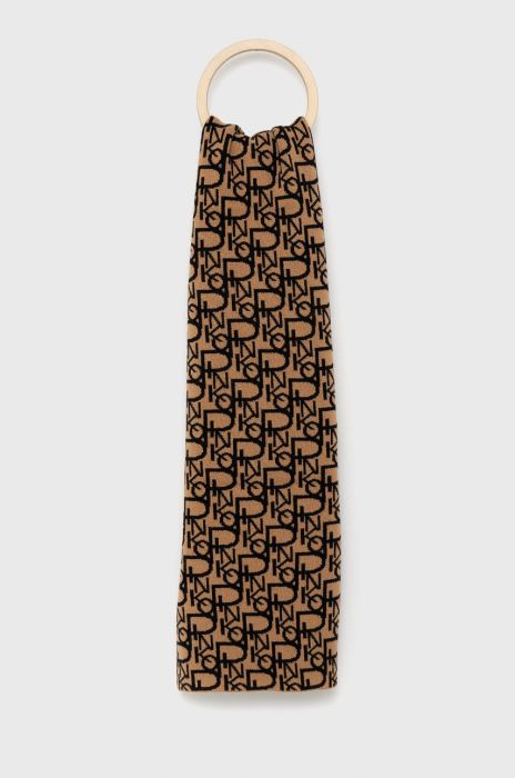 Шарф з домішкою вовни Pinko колір коричневий візерунок