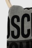 Вовняна шаль Moschino колір сірий візерунок (2572093)
