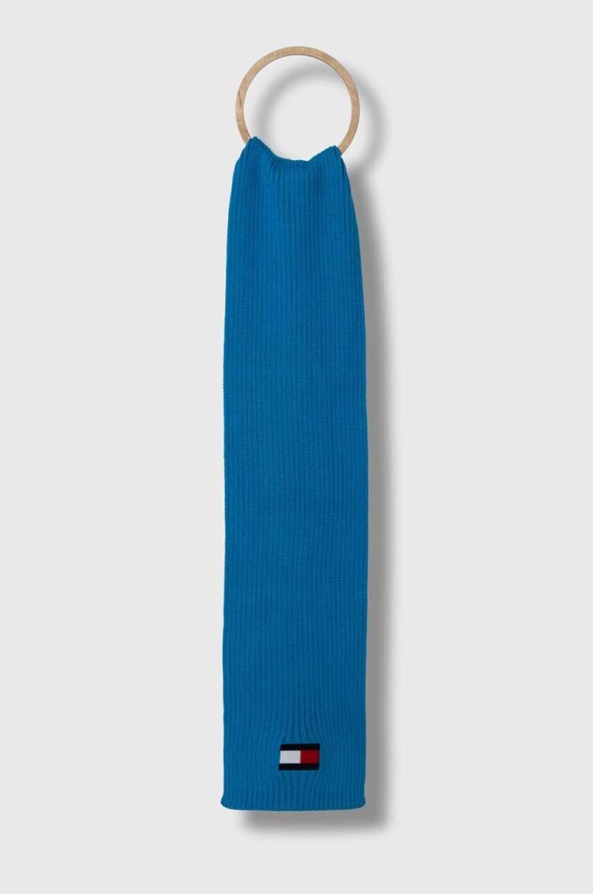 Дитячий шарф Tommy Hilfiger з аплікацією колір блакитний