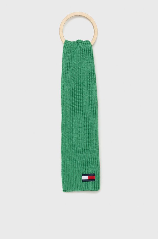Дитячий шарф Tommy Hilfiger колір зелений однотонний (2670337)