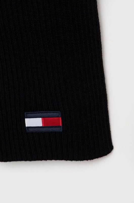 Дитячий шарф Tommy Hilfiger колір чорний однотонний фото 2