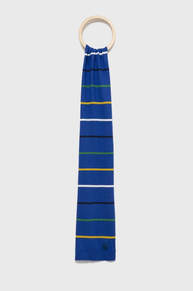 Дитячий шарф з домішкою вовни United Colors of Benetton візерунок колір блакитний (2622138)