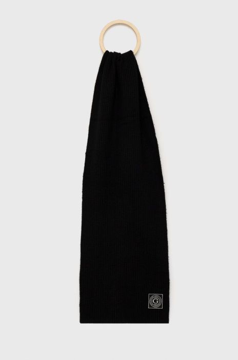 Вовняний шарф Guess колір чорний однотонний (2654279)