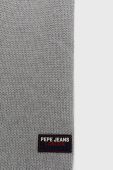 Шарф з домішкою вовни Pepe Jeans колір сірий однотонний