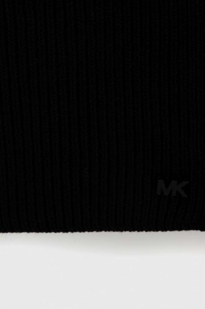 Шарф з домішкою вовни Michael Kors колір чорний однотонний (2834366) фото 2