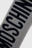 Шарф Moschino чоловічий колір сірий візерунок