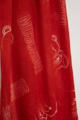 Бавовняний шарф Moschino колір червоний візерунок