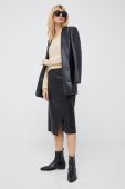 Спідниця Dkny колір чорний midi пряма (2736844)