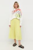 Спідниця BOSS колір жовтий midi розкльошена