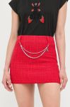 Спідниця Patrizia Pepe колір червоний mini пряма Спідниця Patrizia Pepe колір червоний mini пряма