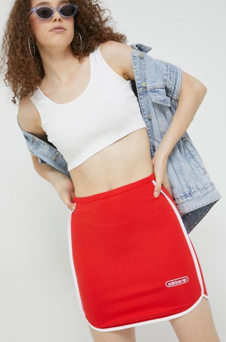 Спідниця adidas Originals колір червоний mini олівець Спідниця adidas Originals колір червоний mini олівець