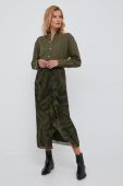 Спідниця Lauren Ralph Lauren колір зелений midi пряма Спідниця Lauren Ralph Lauren колір зелений midi пряма