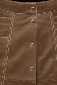 Шкіряна спідниця Gestuz колір коричневий mini розкльошена