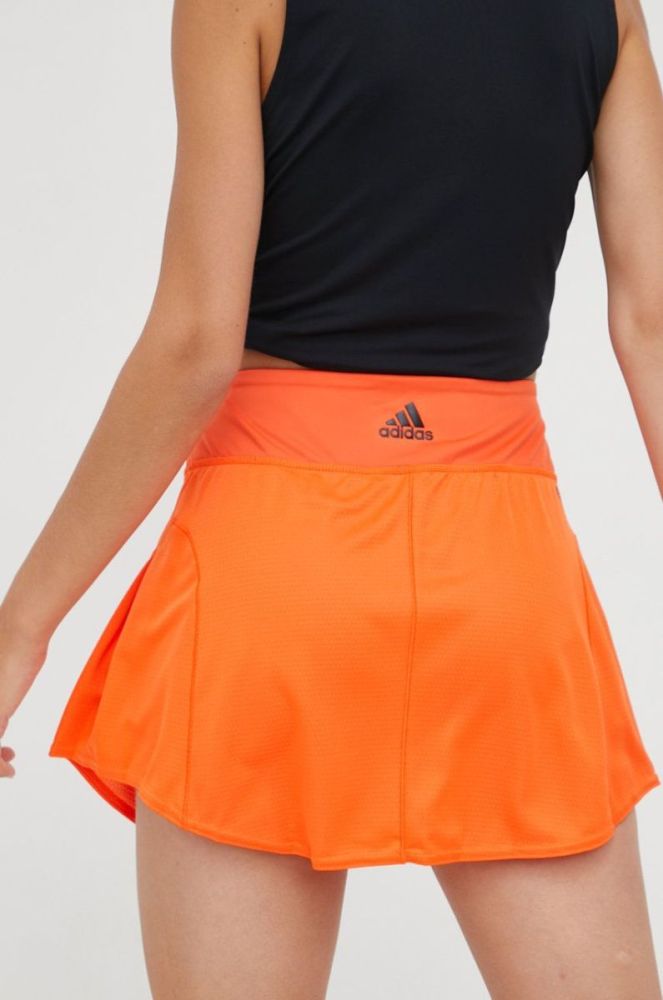Спідниця adidas Performance колір помаранчевий mini пряма фото 3