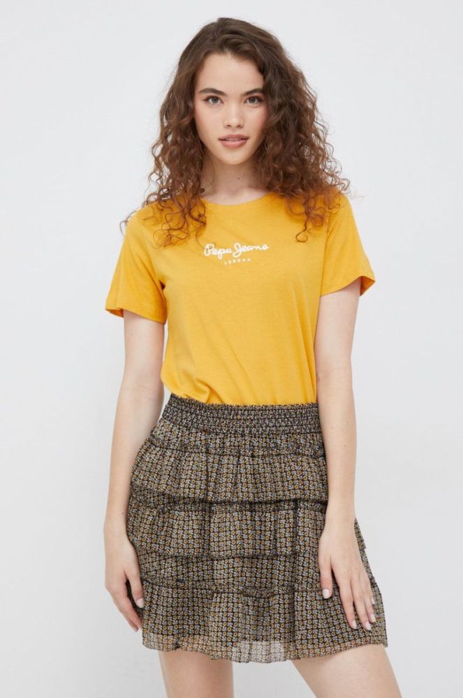 Спідниця Pepe Jeans колір зелений mini розкльошена (2556412) фото 2