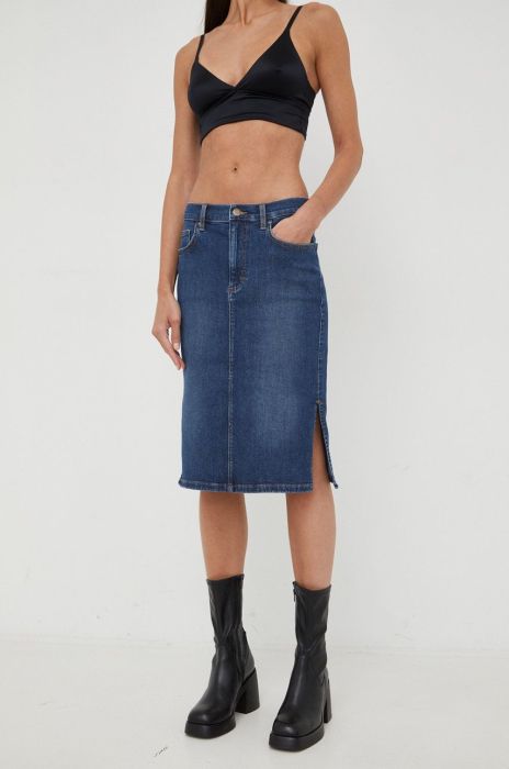 Джинсова спідниця Lee колір синій mini олівець Джинсова спідниця Lee колір синій mini олівець