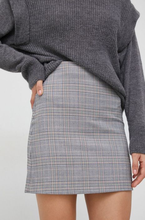 Спідниця United Colors of Benetton колір сірий mini пряма Спідниця United Colors of Benetton колір сірий mini пряма
